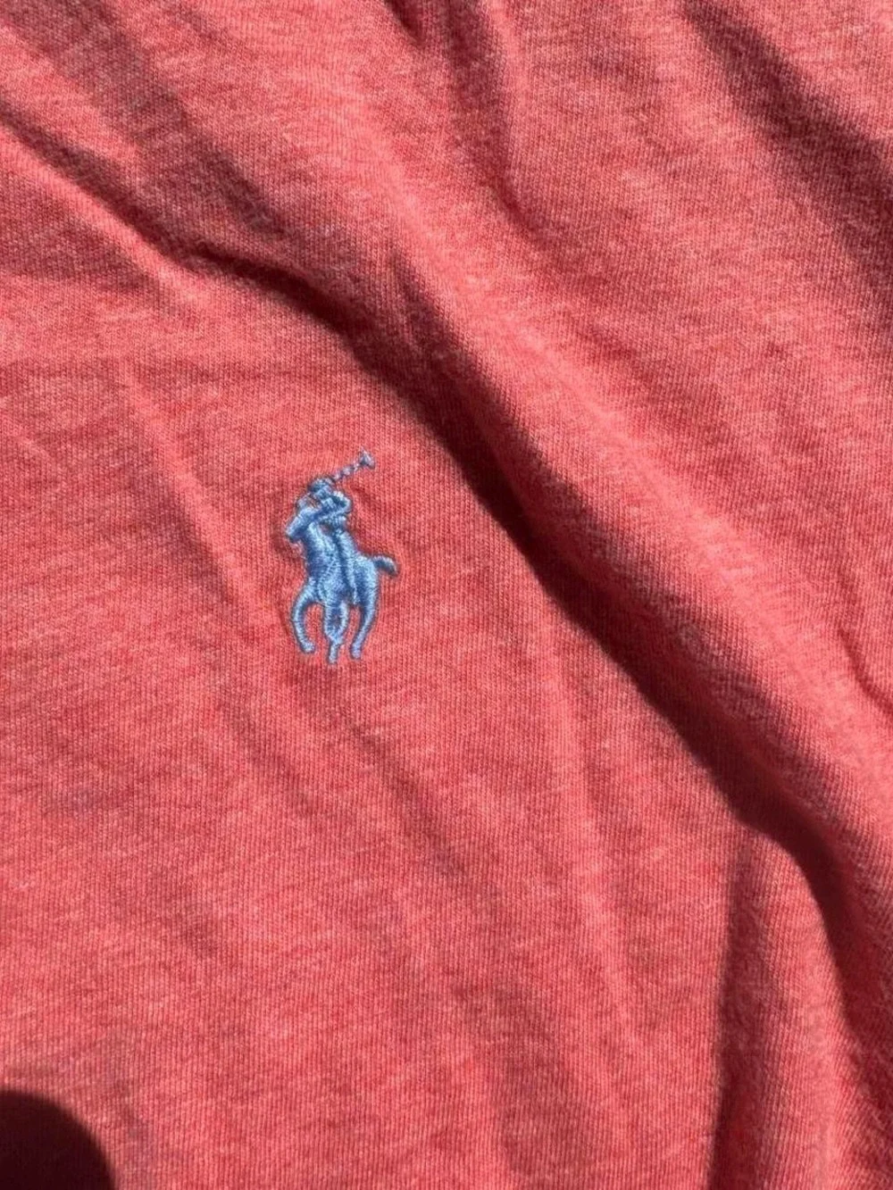 Polo Ralph Lauren XXL Classic Fit Jersey V-Neck T-Shirt Peach Pink Heather